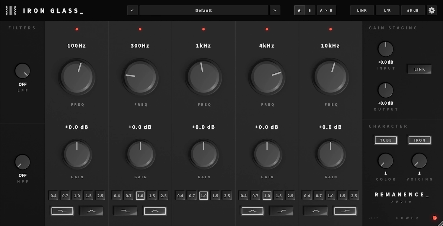 IRON GLASS_ parallel tube EQ interface